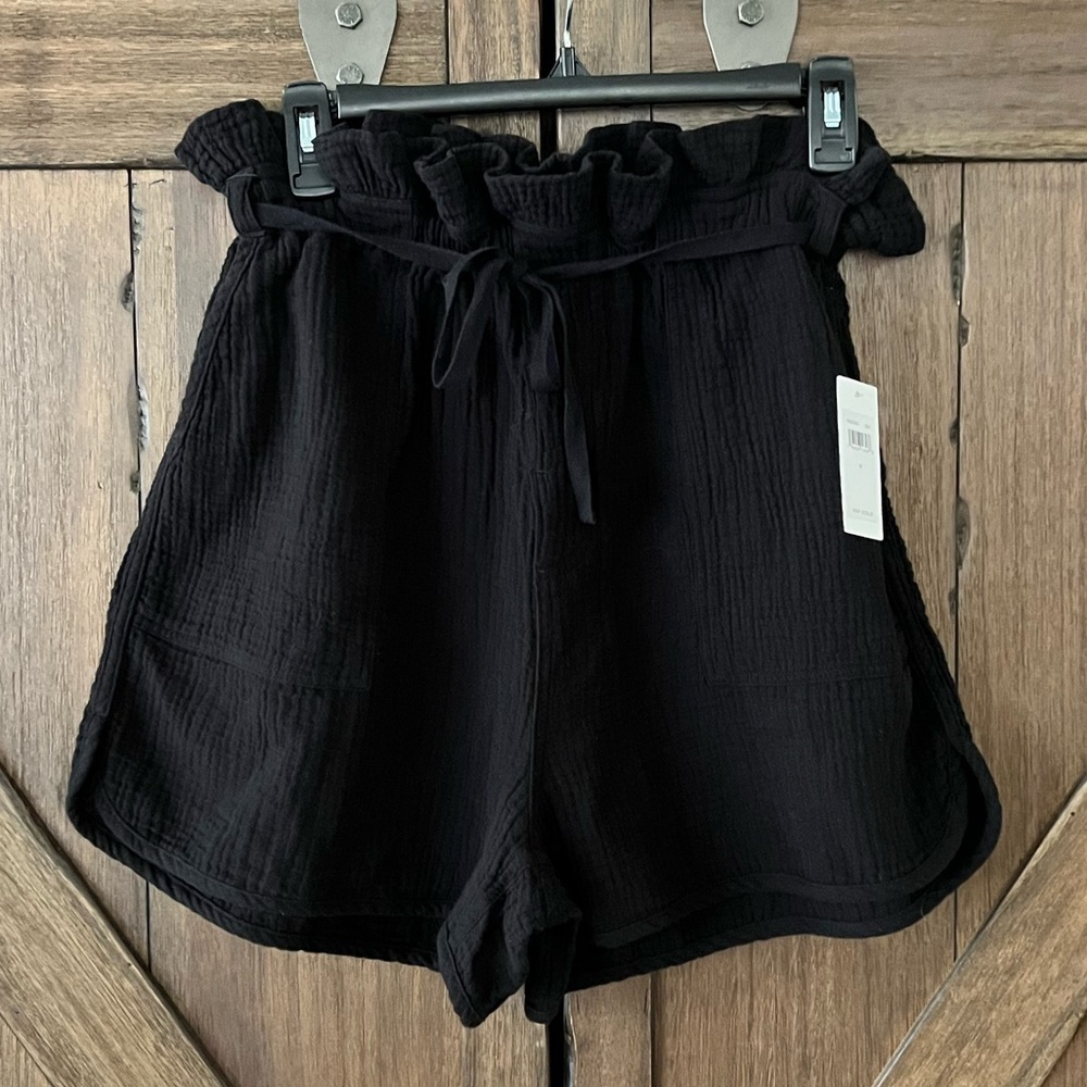 Splendid Ruby High Rise Crinkle Paper Bag Cotton Shorts Size M NWT - Picture 2 of 8